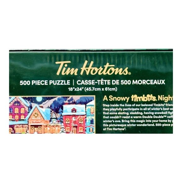 Tim Hortons A Snowy Timbits Night 500 Piece Jigsaw Puzzle 18 x 24 New Sealed - Picture 6 of 9